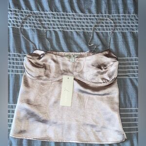 Diamond strap beige top size small New